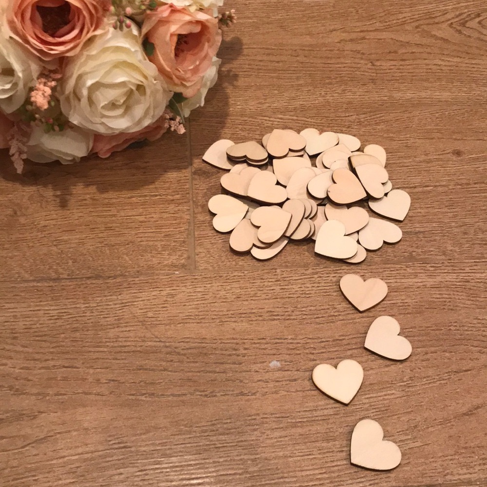 50 pack Wooden hearts